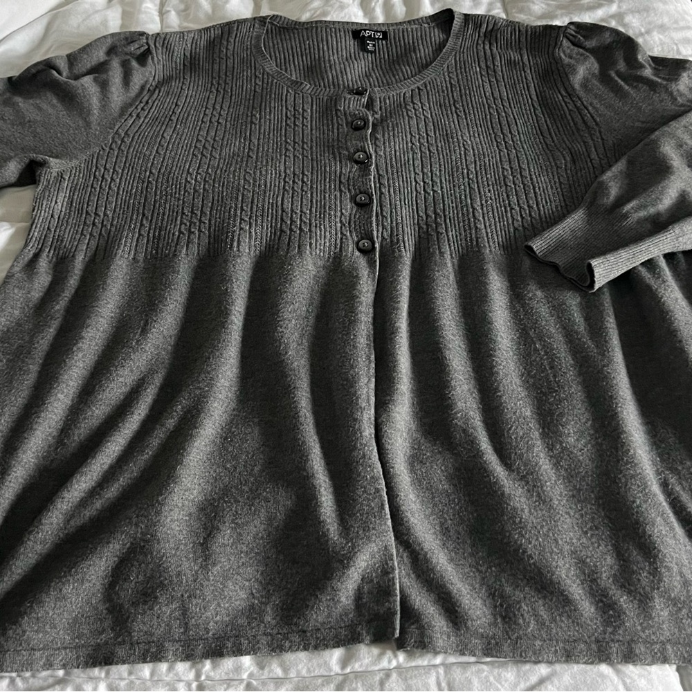 Apt. 9 Charcoal Ribbed Knit Sweater